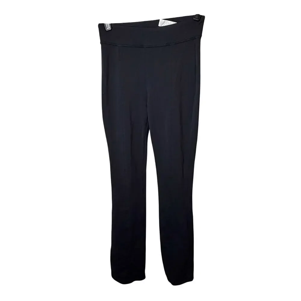 Alo‎ Yoga Black High Rise Bootcut Flare Pants Back Split Hem Size M Athleisure